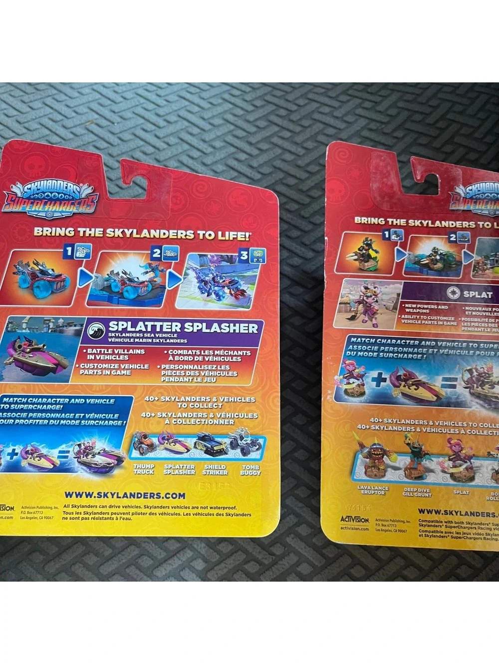New Skylanders Superchargers Lot - Splat Figure & Splatter Splasher Vehicle